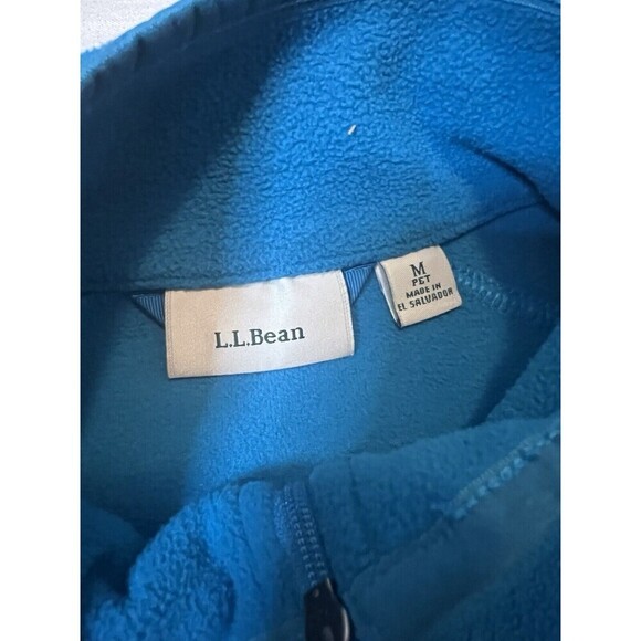 LL Bean Full Zip Blue Fleece‎ Jacket Mock Neck Recycled Polyester Women Size M - Picture 7 of 10